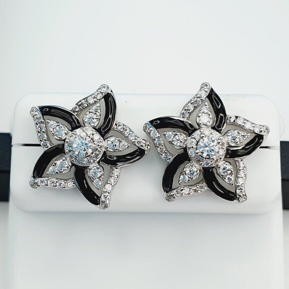 "925 Sterling Silver Cubic Zirconia Earrings, UU1P6A6098 - Picture 1 of 10